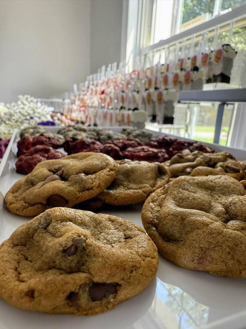 Close up of fresh baked cookies